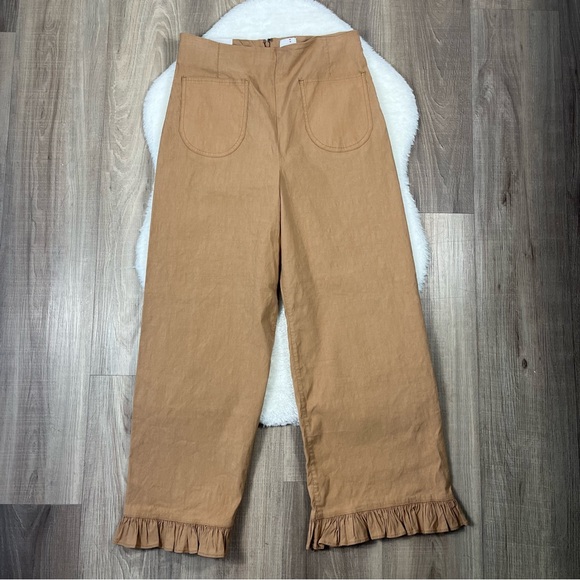 NWOT Maeve The Colette Magic Fabric Ruffle-Hem Crop Wide-Leg Pants - Picture 3 of 9